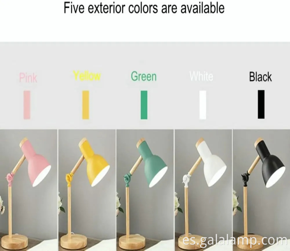 Lámpara de escritorio LED de base de madera elegante para habitaciones modernas